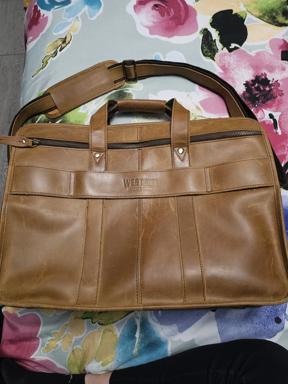 Western leather goods​ beast of burden – western large leather briefcase